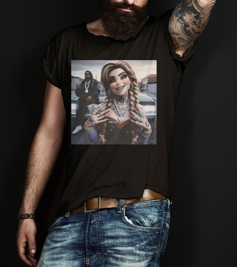 Anna Disney Grill Tattooed Street Style With Braids And Bling T-Shirt