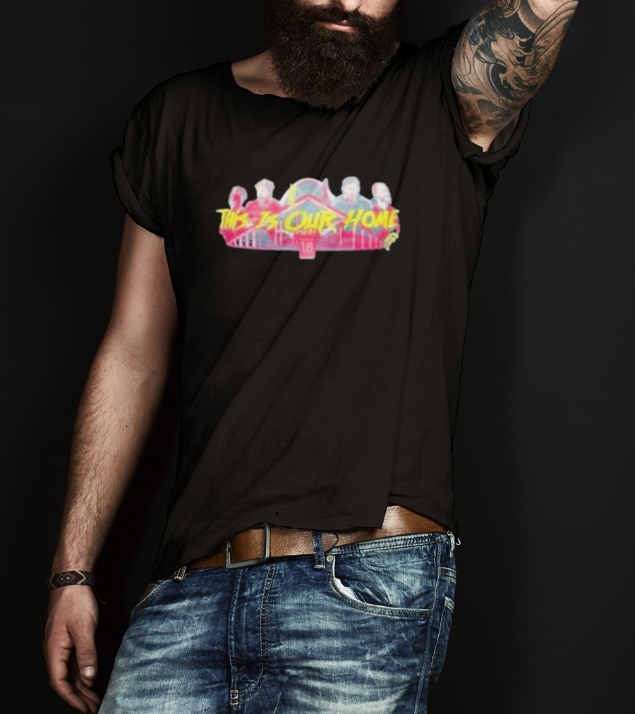 This Is Our Home Baseball Themed Design With Iconic Bridge And Figures T-Shirt