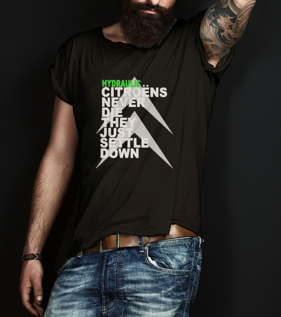 Hydraulic Citroens Never Die They Just Settle Down Chevrons T-Shirt