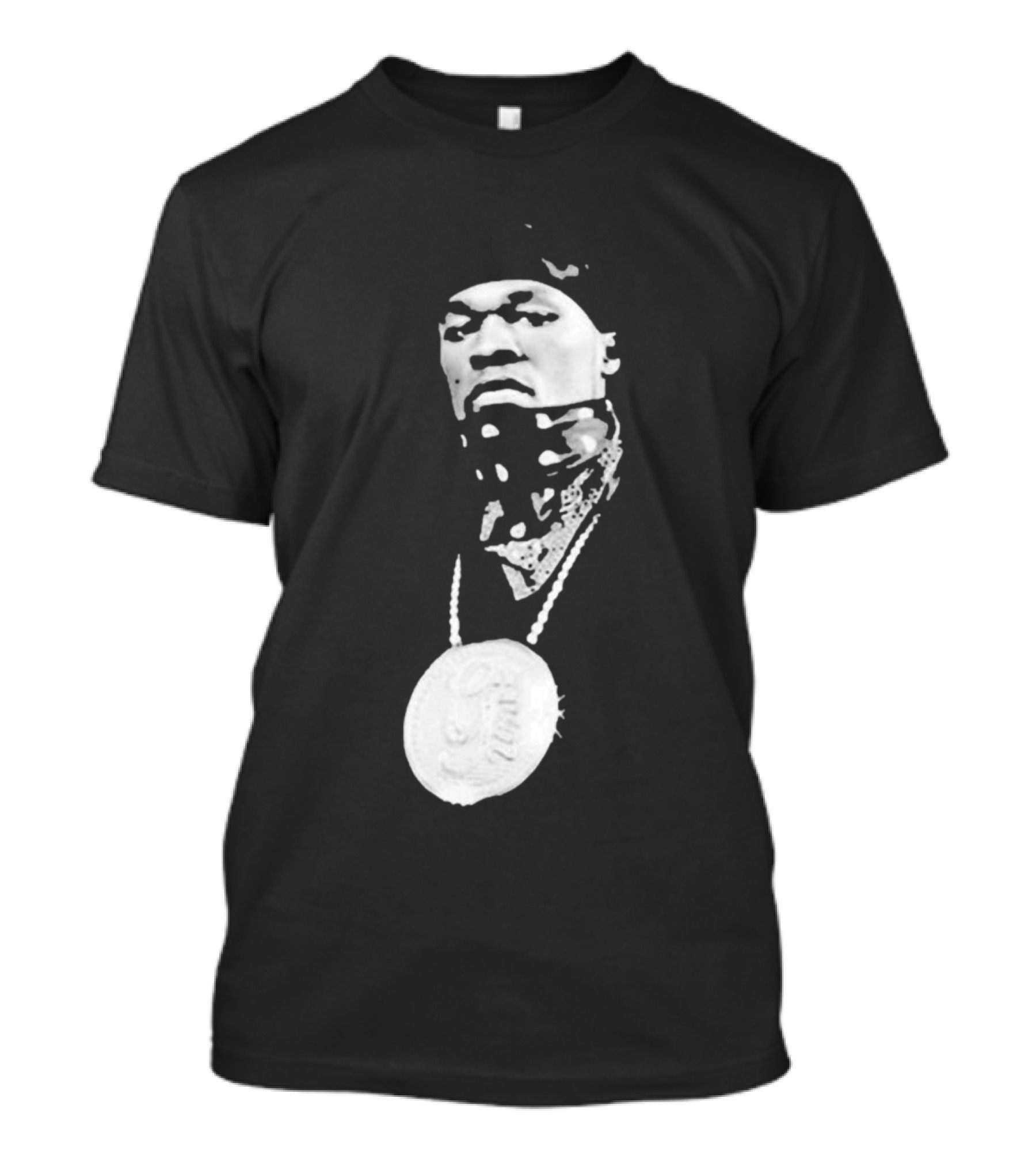 Drake Ibashar Bandana Portrait With Large Medal Necklace T-Shirt