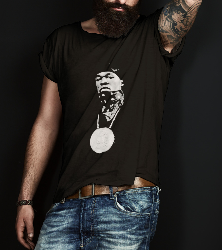 Drake Ibashar Bandana Portrait With Large Medal Necklace T-Shirt