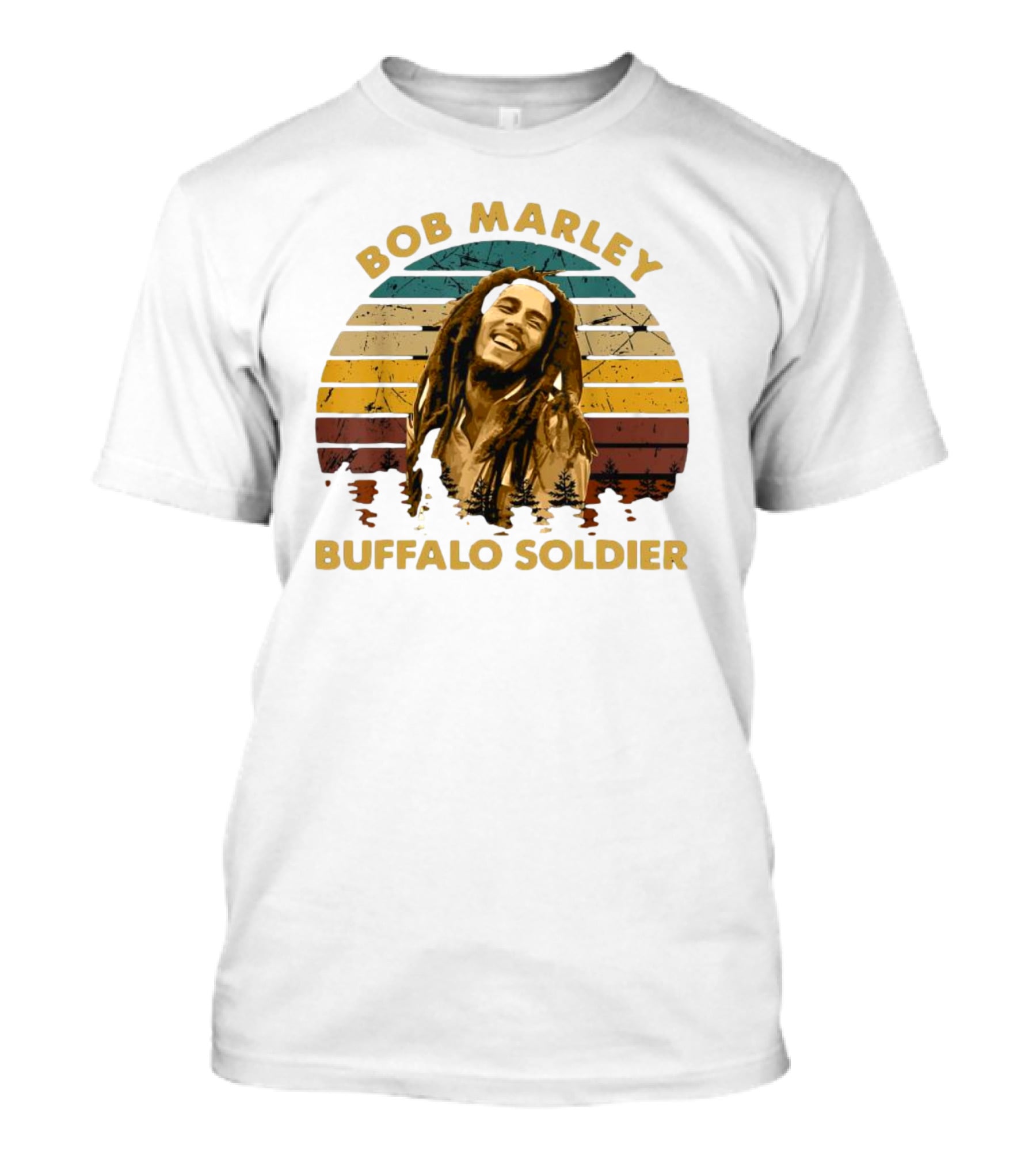 Bob Marley Buffalo Soldier Vintage Retro Sunset T-Shirt