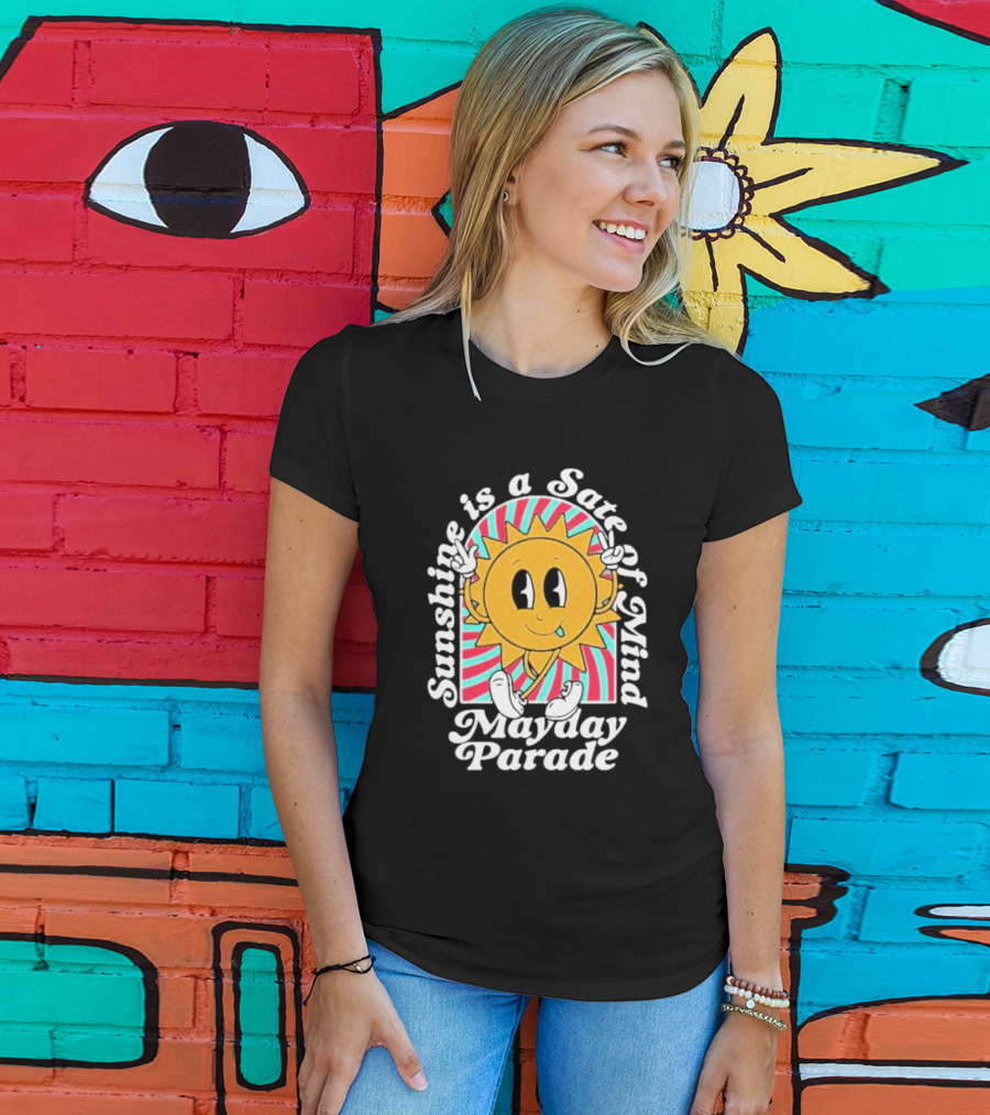 Sunshine Is A State Of Mind Mayday Parade Vintage Cartoon Sun T-Shirt