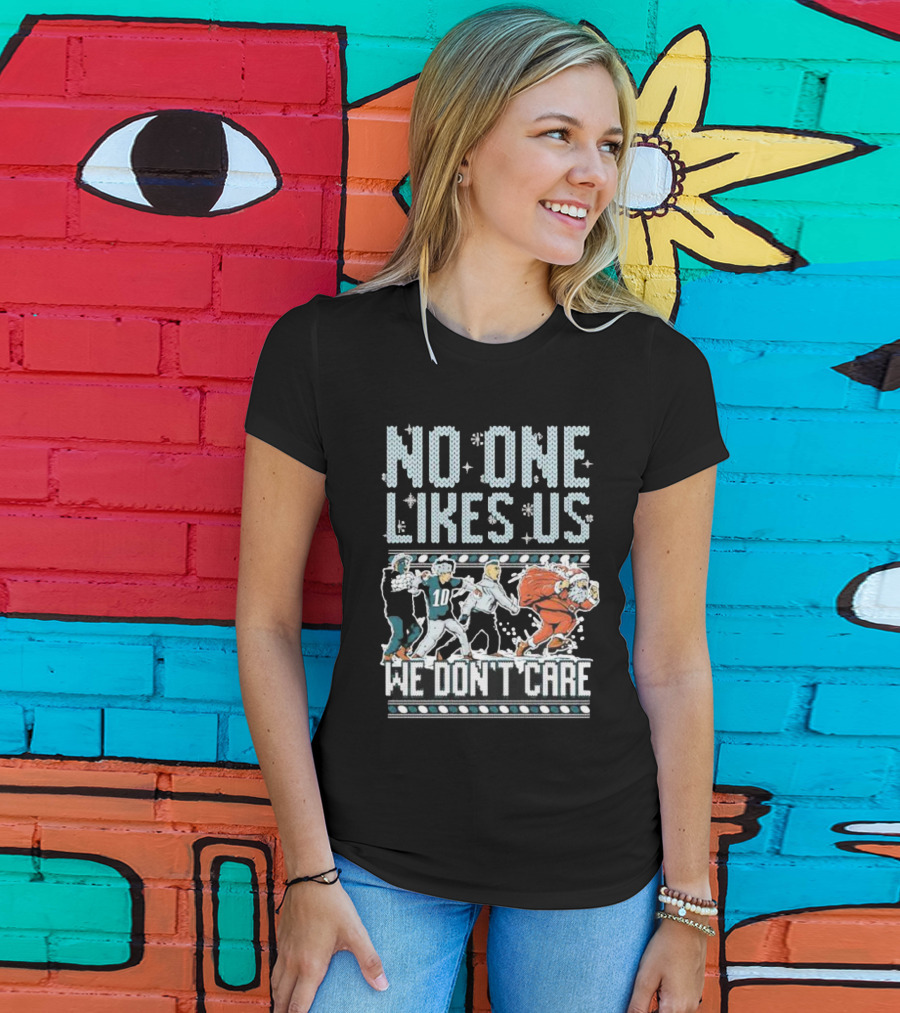 Philadelphia Eagles No One Likes Us We Don’t Care Football Players Santa T-Shirt