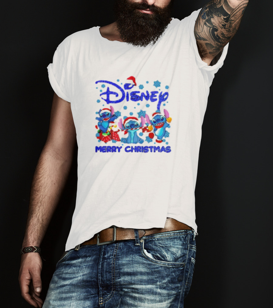 Disney Santa Stitch Merry Christmas T-Shirt