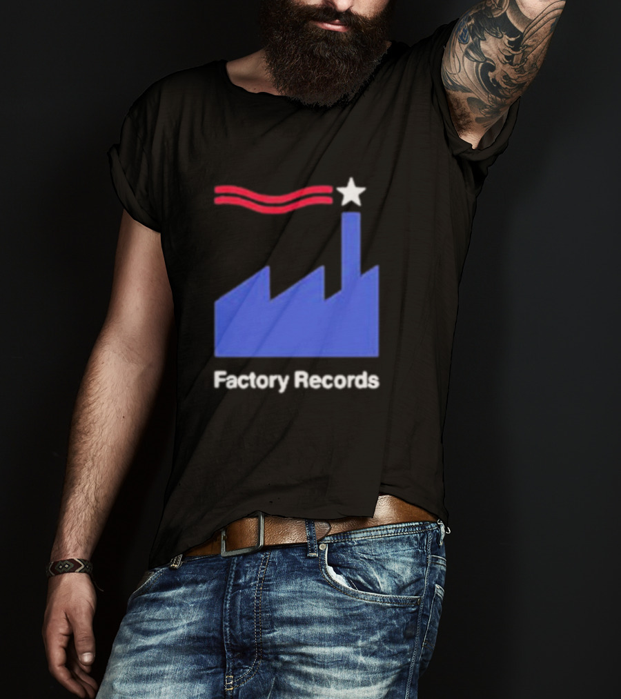 Factory Records Iconic Logo With Star And Stripes Factory T-Shirt