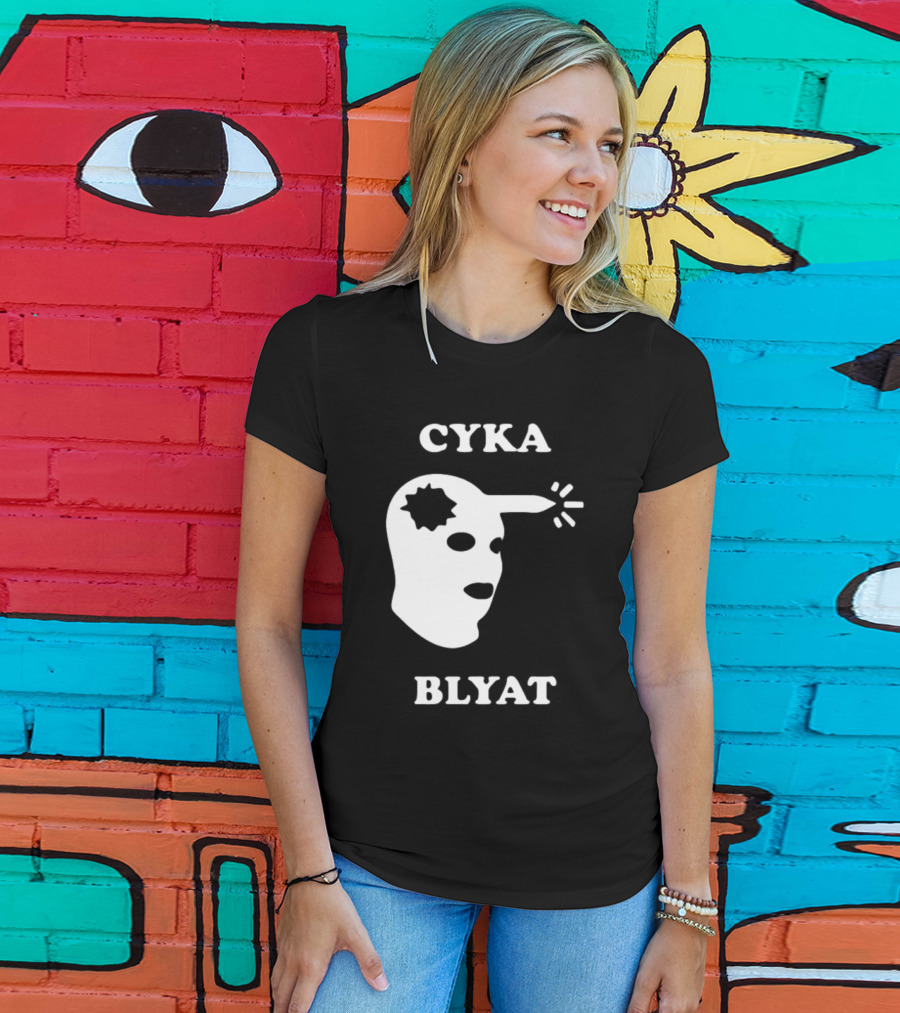 CYKA BLYAT Mask Bullet Headshot T-Shirt