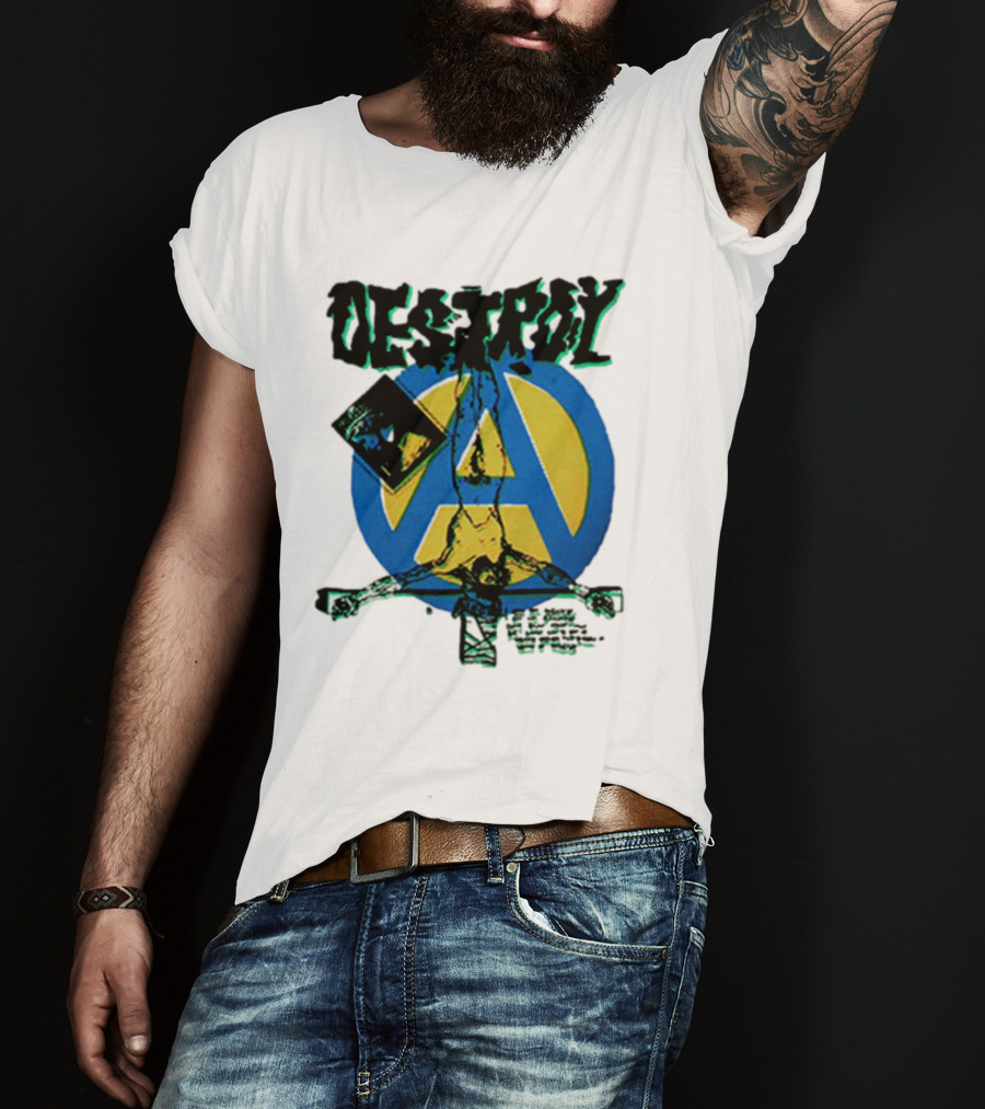 Destroy Anarchy Jesus Seditionaries Fashion Vintage Icon Punk Aesthetic T-Shirt
