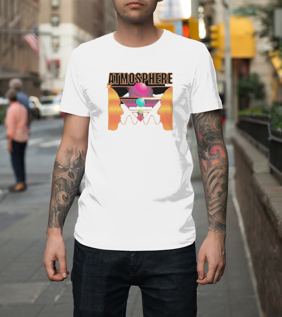 Atmosphere Talk Talk Retro Futuristic Geometric Face Profile T-Shirt