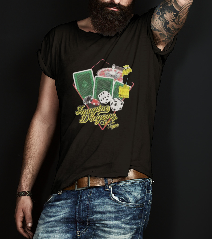 Imagine Dragons Live In Vegas Casino Poker Cards Dice Roulette T-Shirt