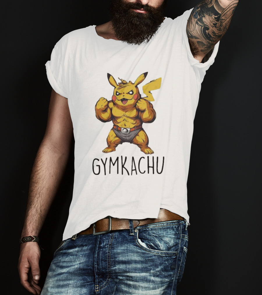 Pikachu Gymkachu Bodybuilder Fitness Pokémon T-Shirt