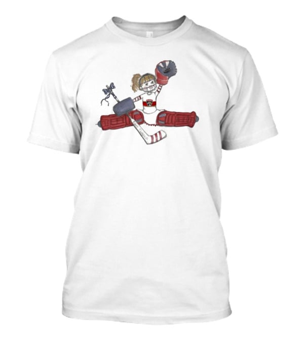 Florida Panthers Toddler Girls Goalielocks Hockey Goalie Character In Red Pads T-Shirt