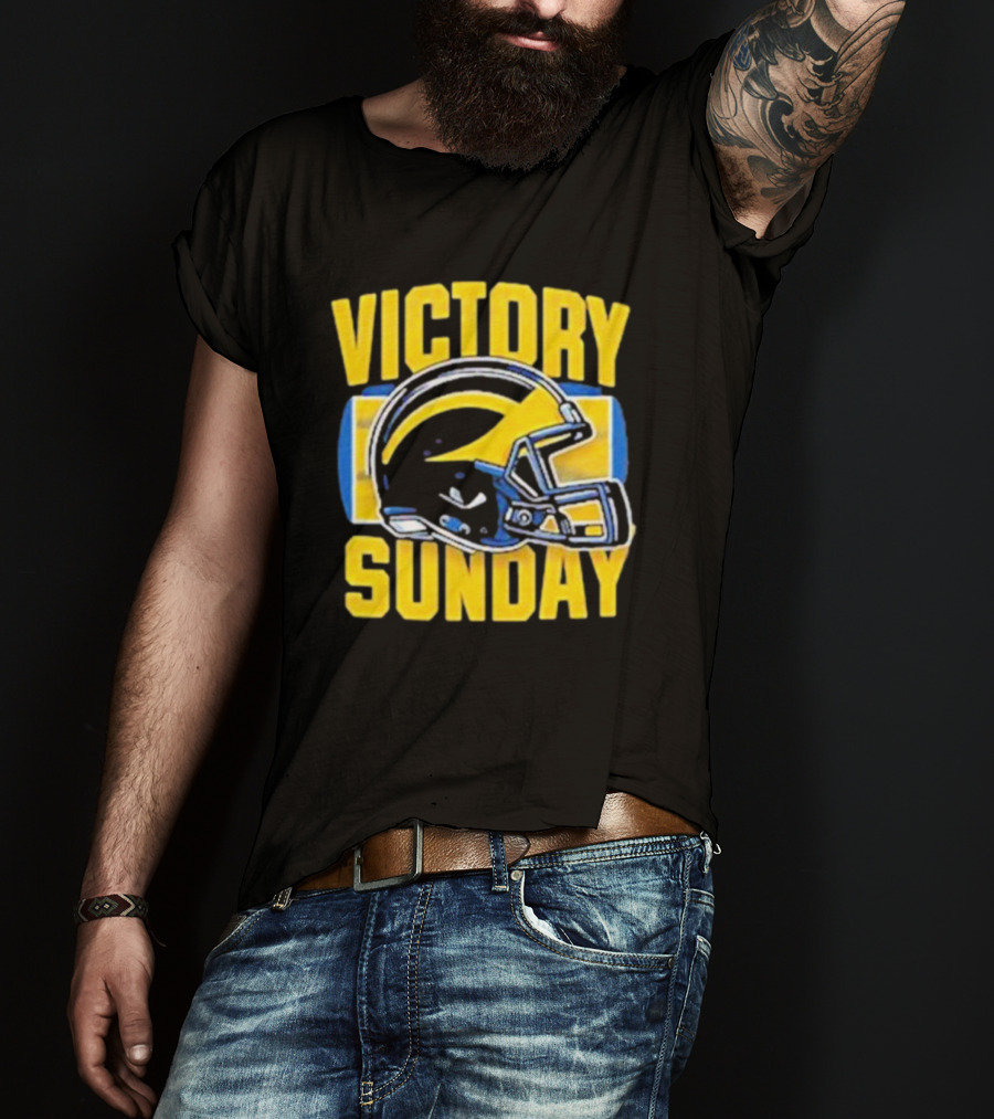 Victory Sunday Michigan Football Helmet T-Shirt