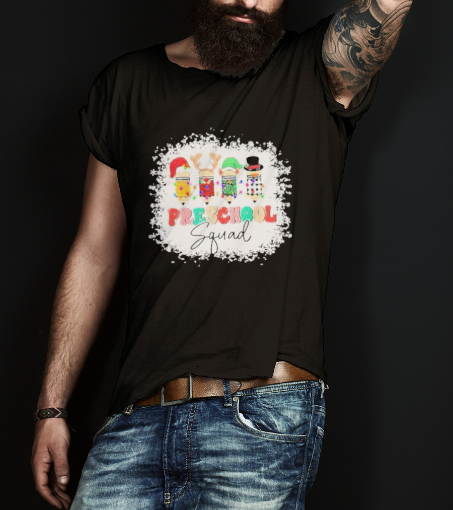 Preschool Squad Christmas Snowflake Festive Friends T-Shirt