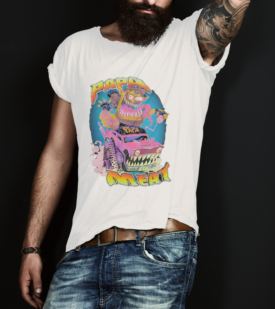 Papa Meat Crazy Monster Truck Adventure T-Shirt