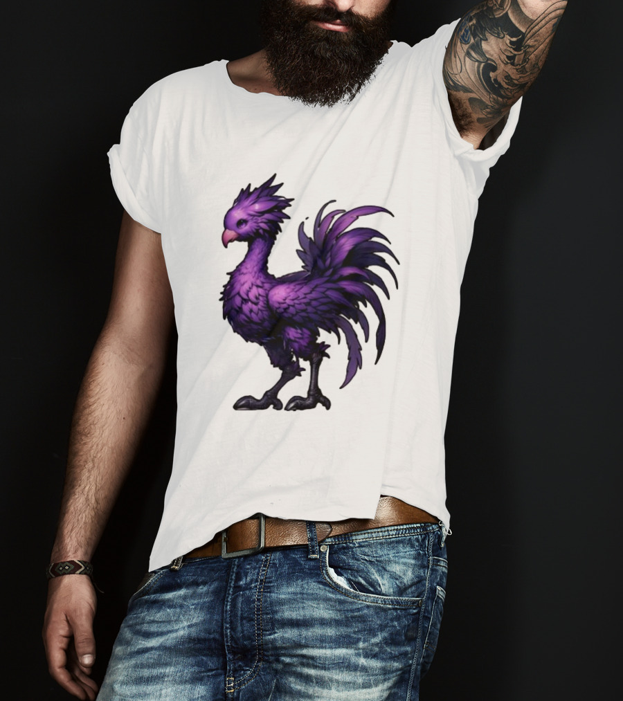 Purple Chocobo Fantasy Creature Mythical Bird Iconic Character T-Shirt