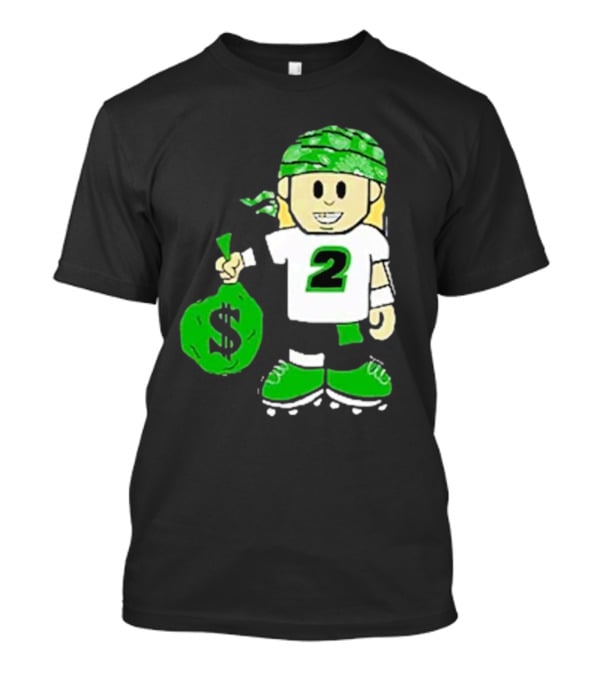 Football Player Number 2 Kids Money Bag Cartoon T-Shirt