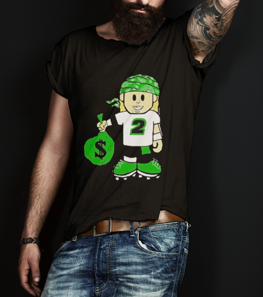 Football Player Number 2 Kids Money Bag Cartoon T-Shirt