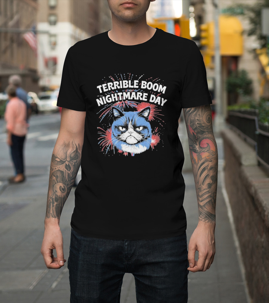 Terrible Boom Nightmare Day Cat Explosion T-Shirt