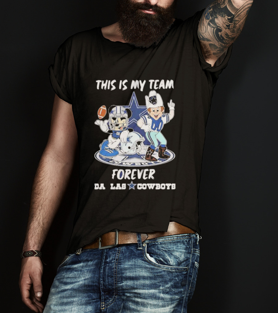 This Is My Team Forever Dallas Cowboys Football Mascot Star T-Shirt