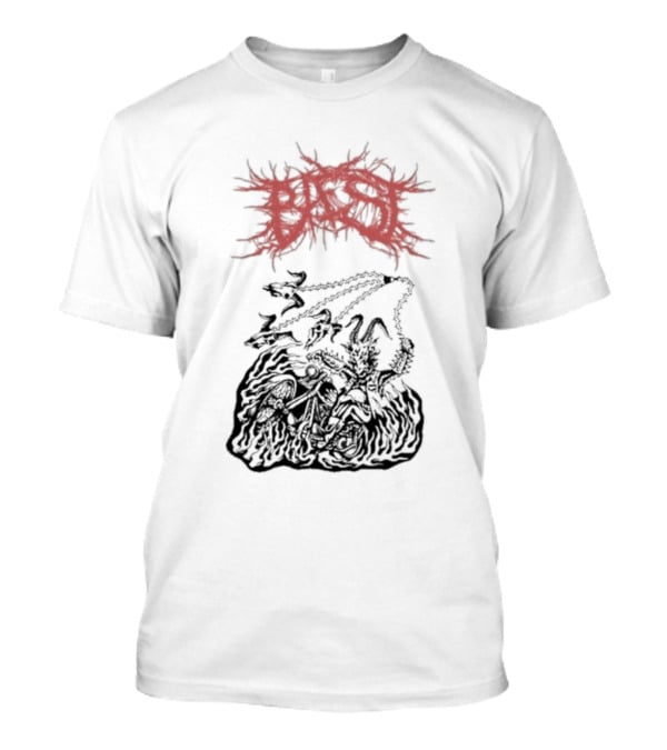 BAEST Biker Goat Rider Chains And Flames T-Shirt