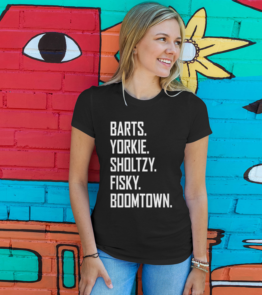 Barts Yorkie Sholtzy Fisky Boomtown Text Sequence T-Shirt