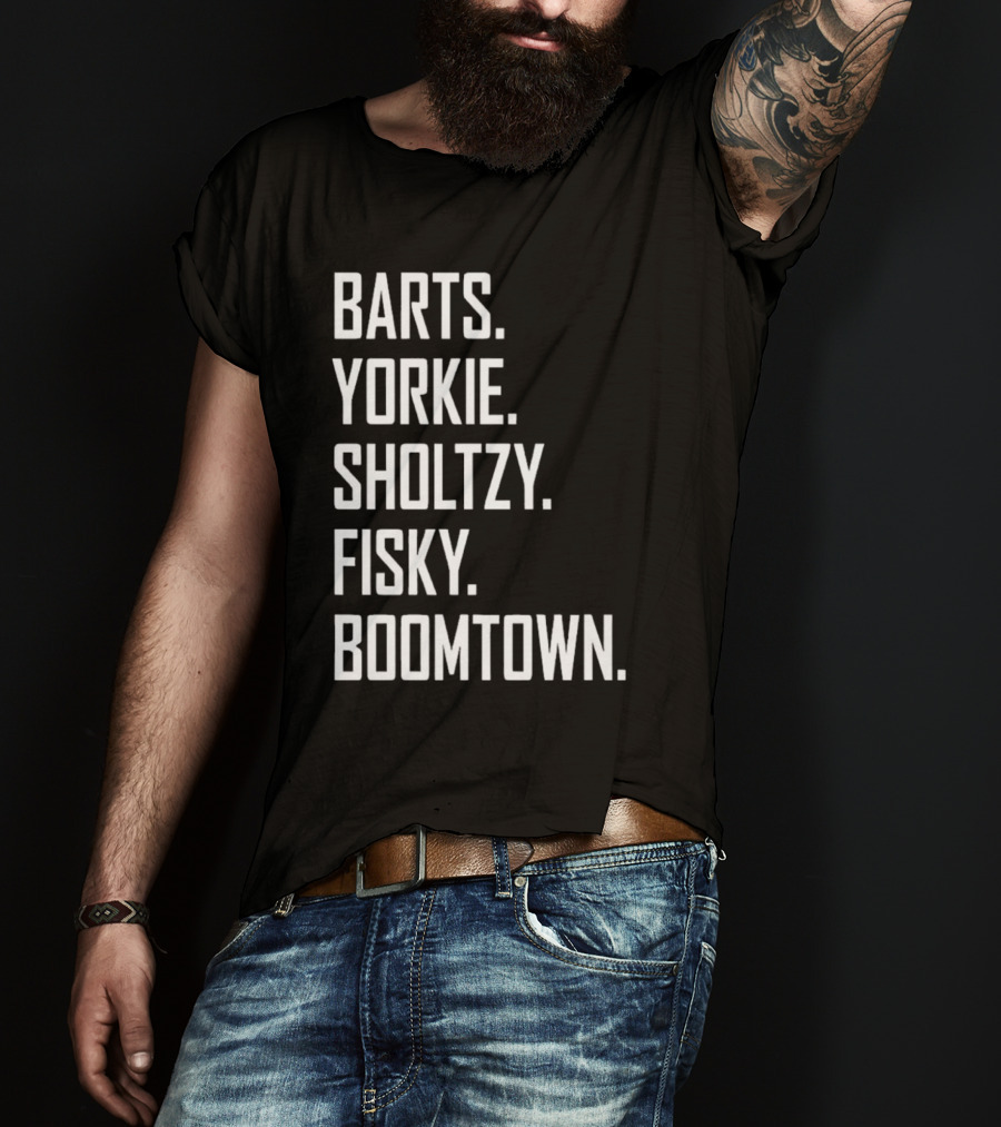 Barts Yorkie Sholtzy Fisky Boomtown Text Sequence T-Shirt
