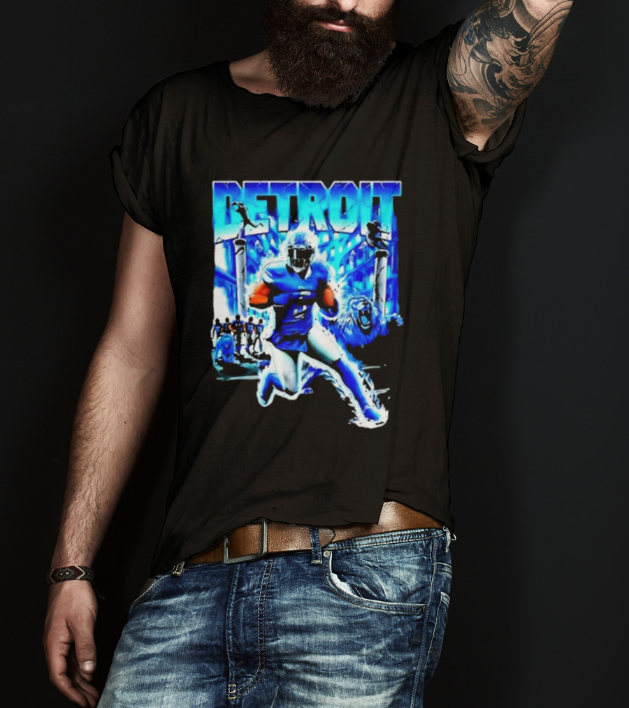 Detroit Football Lions Player Dynamic Action Official Merchandise T-Shirt