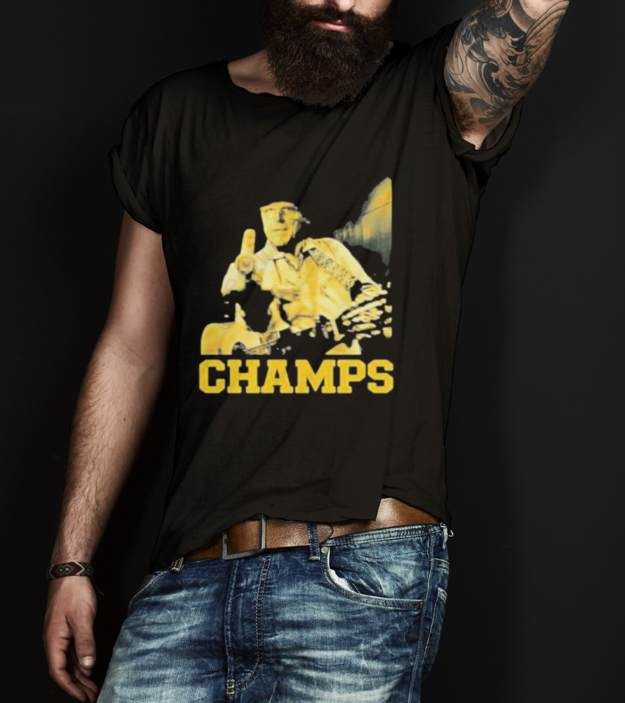 Taylor Lewan Champs Yellow Guitar Western T-Shirt