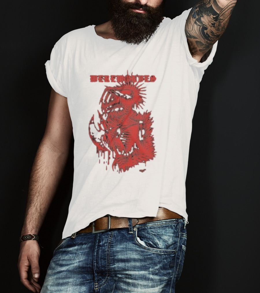 Werewolves Death Metal Red Skeleton Creature T-Shirt
