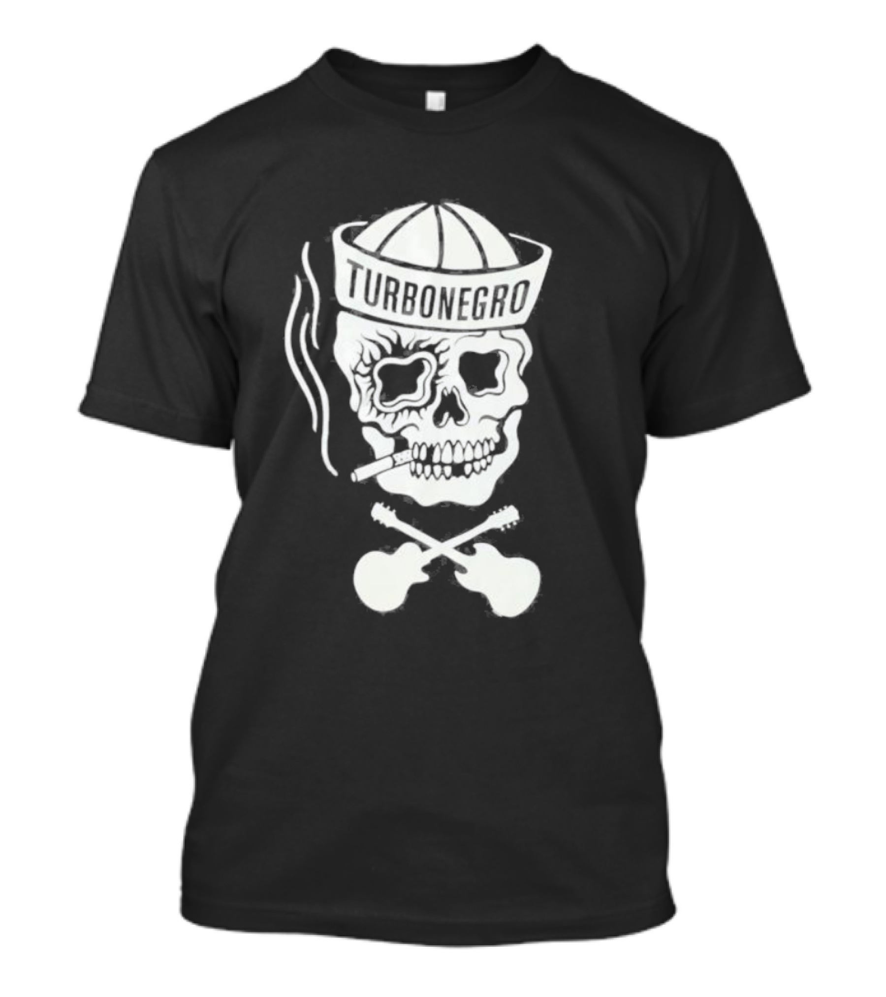 Turbonegro Sailor Skull Smoking With Crossed Guitars T-Shirt