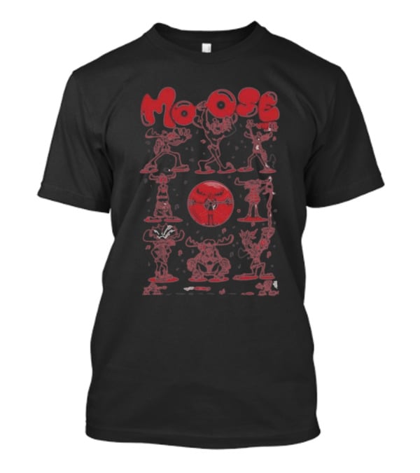 Moose Many Montys Red Characters And Circle T-Shirt