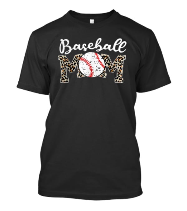 Baseball Mom Leopard Print T-Shirt