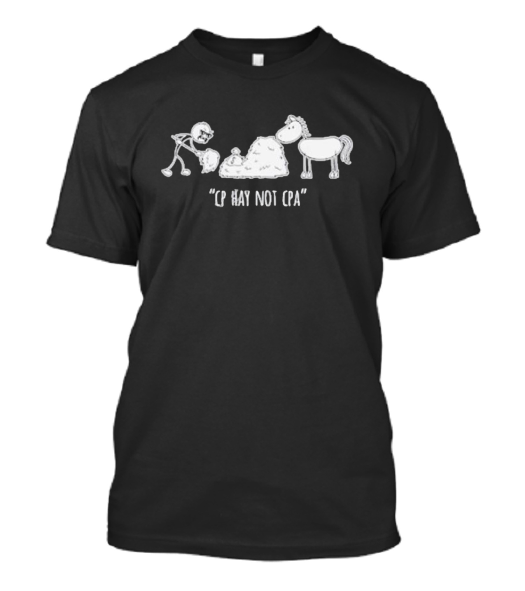 Docktok CP Hay Not CPA With Cartoon Horse And Stick Figure T-Shirt
