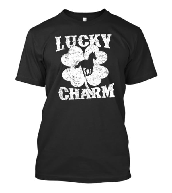 Lucky Charm Horse Lover Shamrock St Patrick's Day T-Shirt