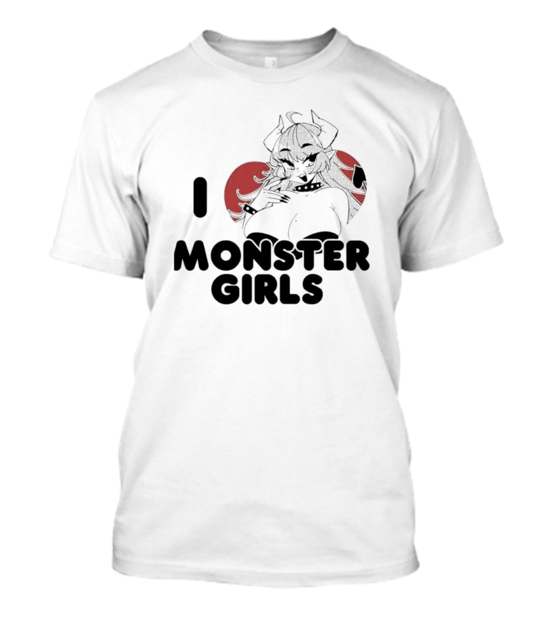 I Love Monster Girls Anime Aesthetic Horned Character T-Shirt