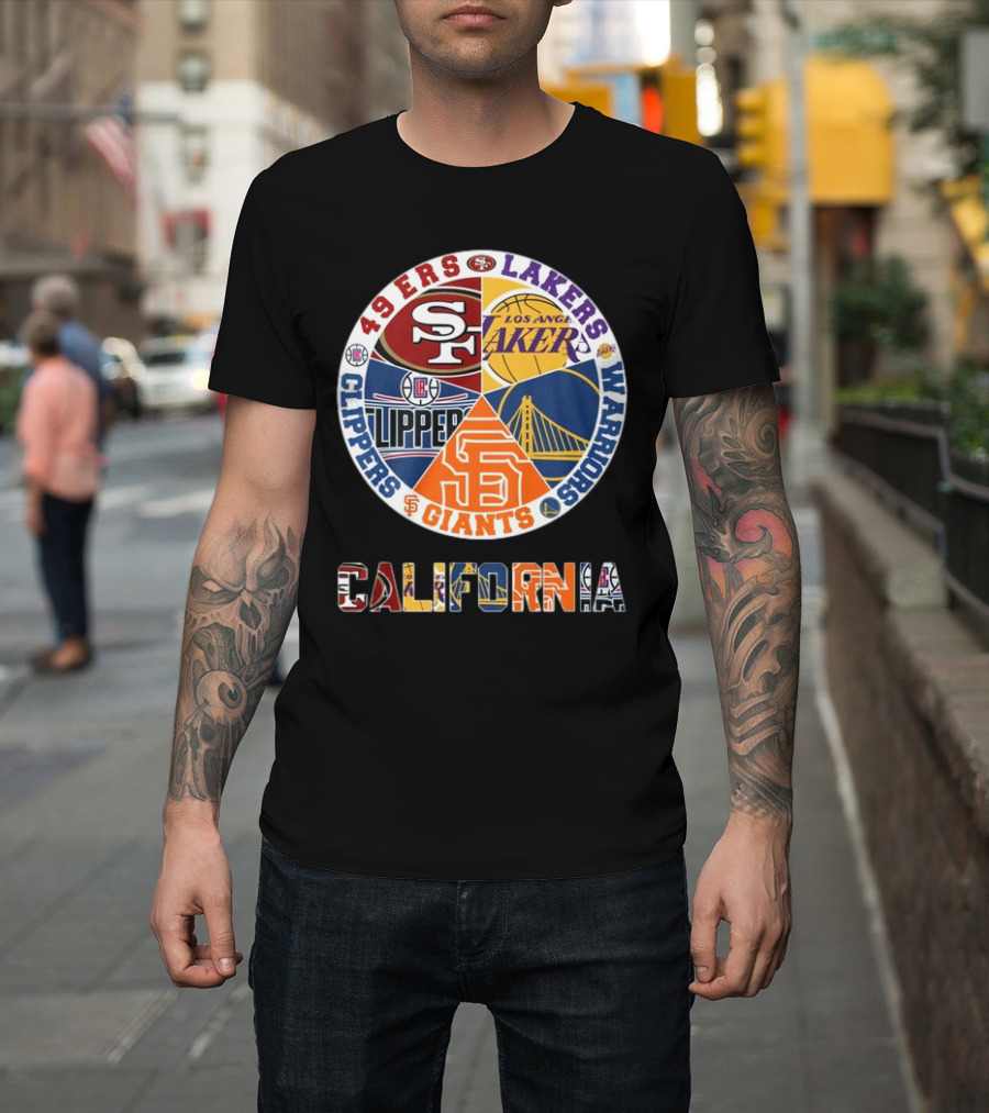 49ers Lakers Clippers Warriors Giants California T-Shirt