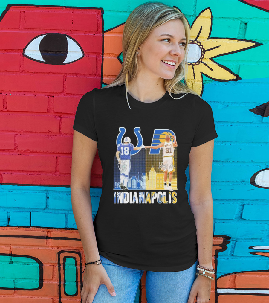 Manning Miller Indianapolis Colts Pacers Signatures Legends T-Shirt
