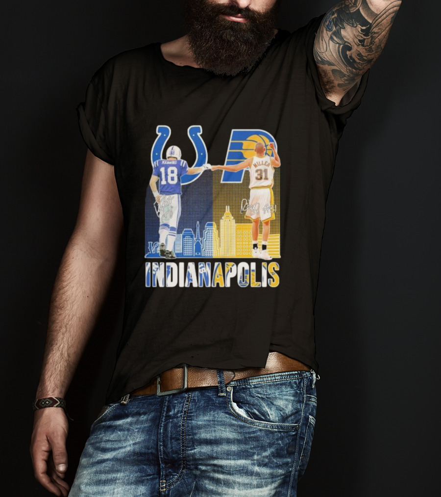Manning Miller Indianapolis Colts Pacers Signatures Legends T-Shirt