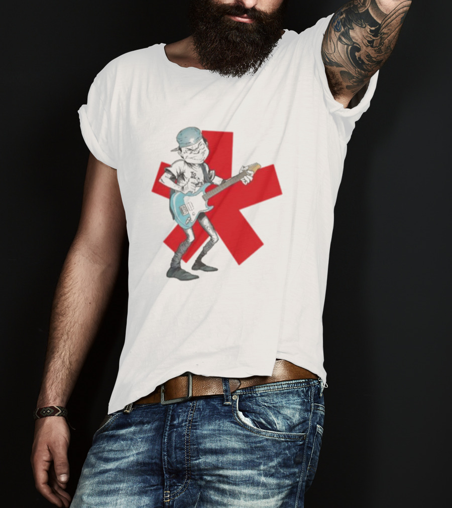 Tmd Comic By Thomas Tenney Rock Guitar Character With Red Asterisk T-Shirt