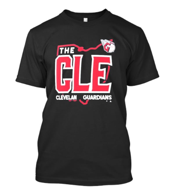 Cleveland Guardians The CLE 216 Map Logo Winged Baseball Emblem T-Shirt