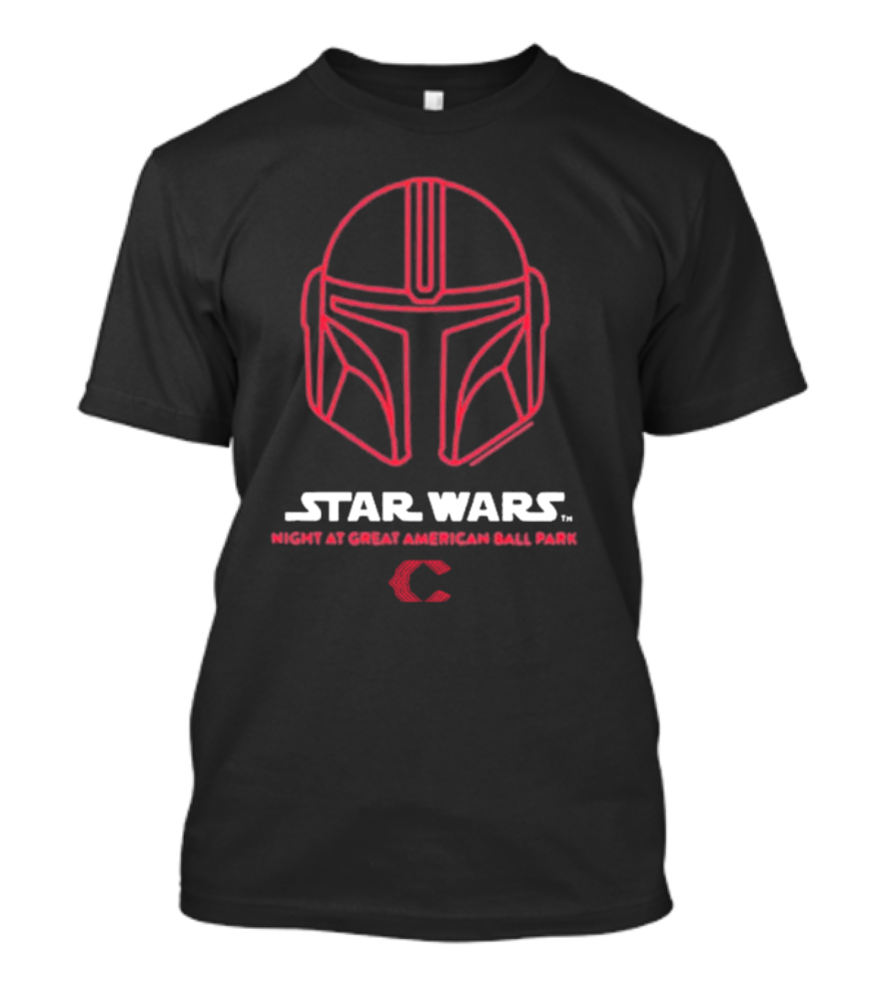 Star Wars Night At Great American Ball Park Mandalorian Helmet Reds T-Shirt