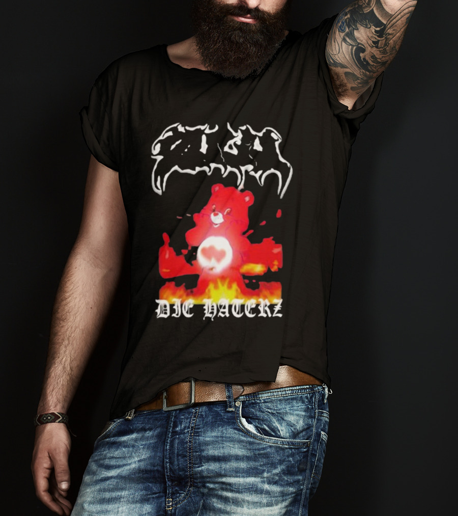 Zulu Bear Die Haterz Burning Heart T-Shirt