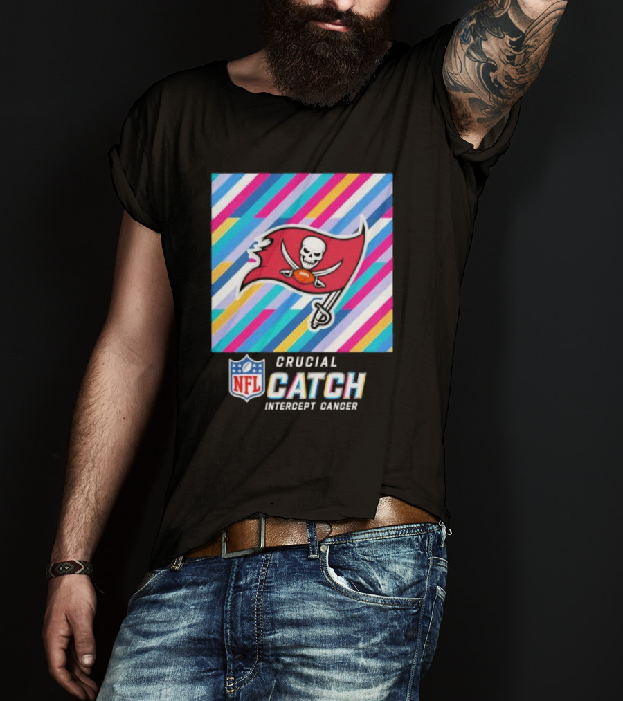 Tampa Bay Buccaneers NFL Crucial Catch Intercept Cancer T-Shirt