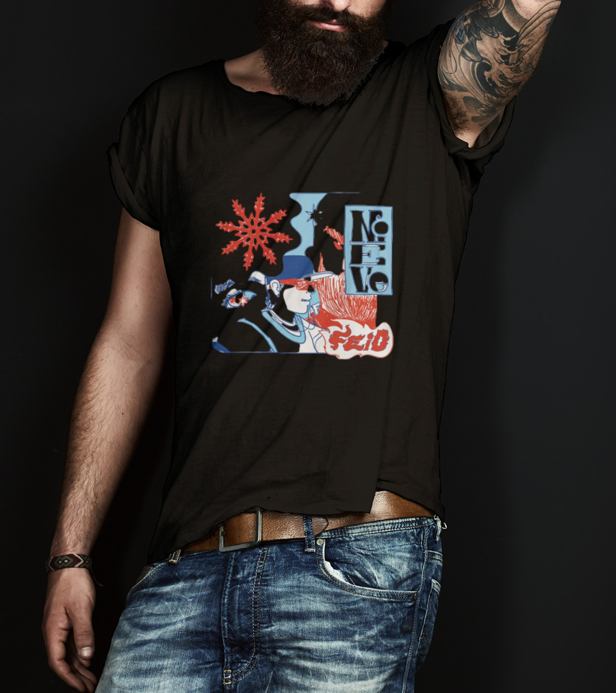 Ferxxo Merch Store Feid Nieve Snowflake Graphic Hip-Hop T-Shirt