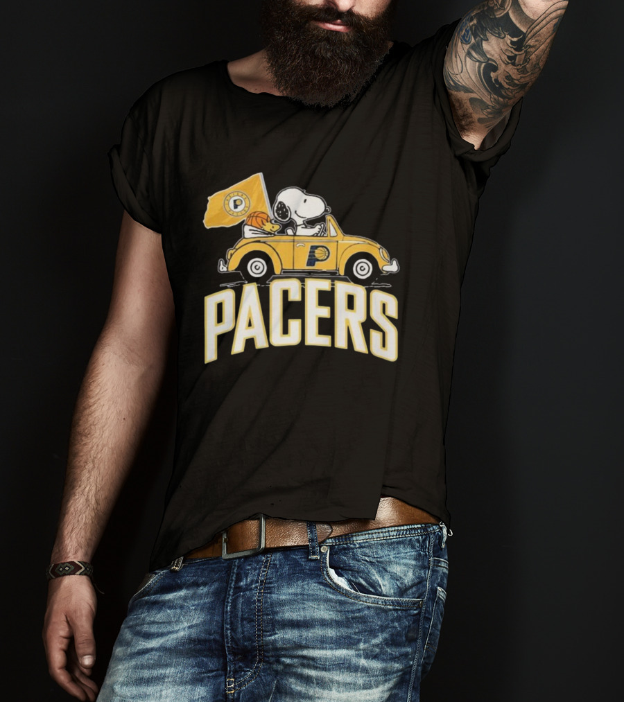 Indiana Pacers Snoopy Fan Forever Basketball Team Car Flag T-Shirt