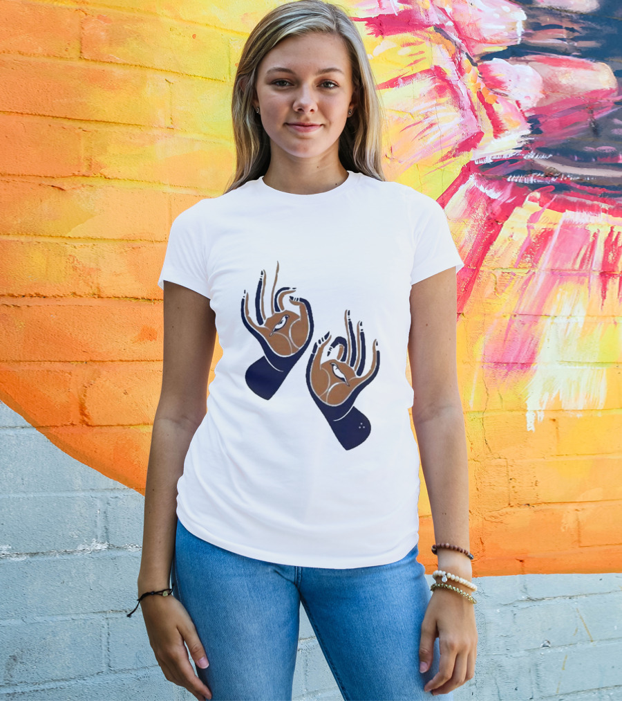 Zwangere Guy Zg Hands Bird Motif T-Shirt