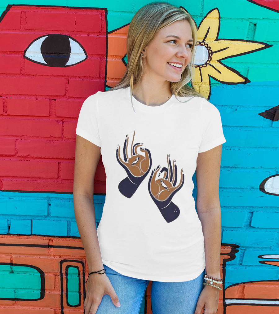 Zwangere Guy Zg Hands Bird Motif T-Shirt