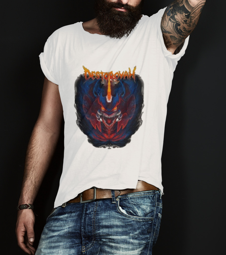 Cavitycolors Destoroyah Fiery Monster Graphics T-Shirt