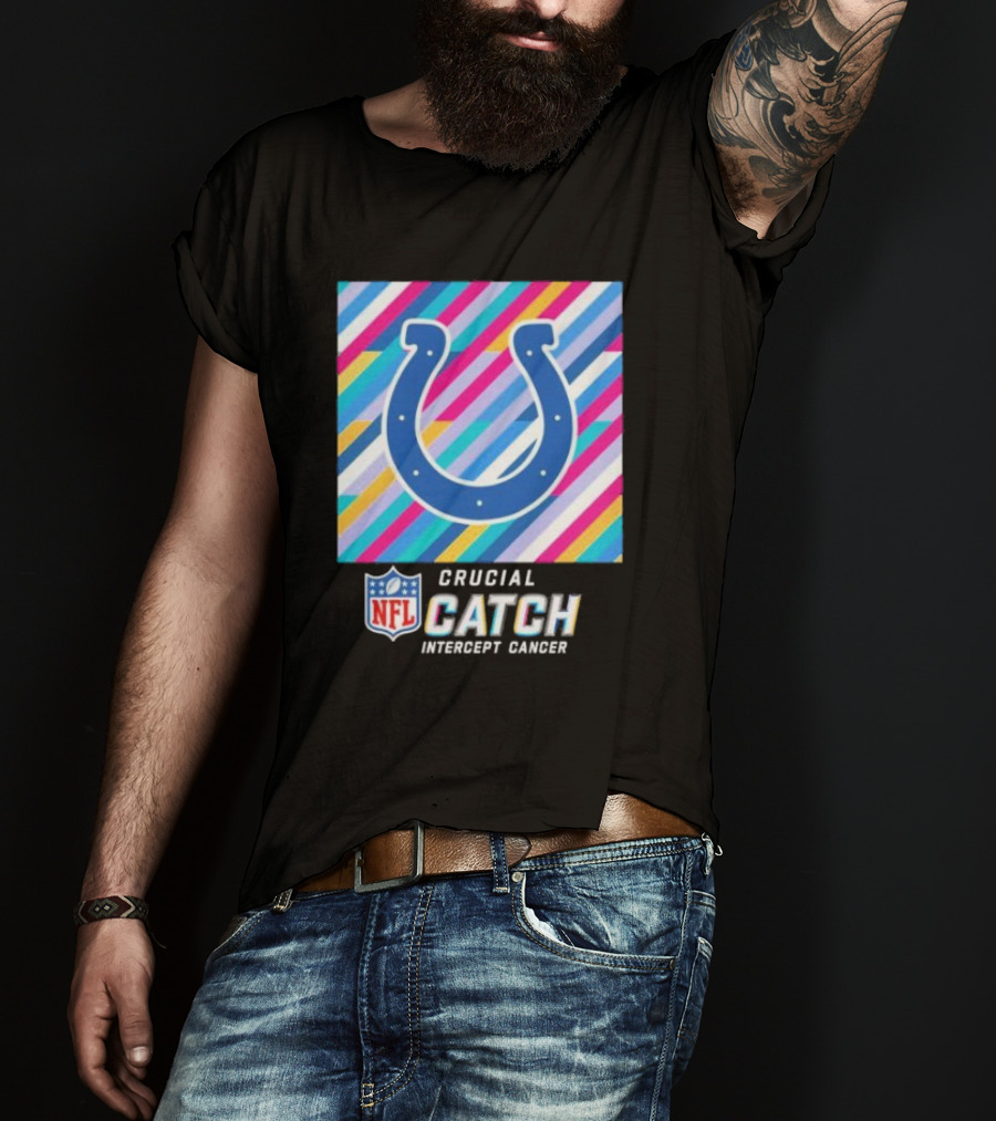 Indianapolis Colts NFL Crucial Catch Intercept Cancer T-Shirt